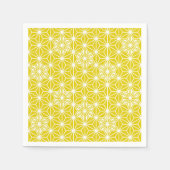 Serviette En Papier Japonais Asanoha motif - moutarde or et blanc (Devant)