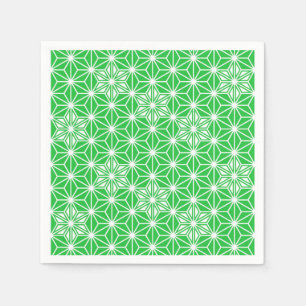 Serviette En Papier Japonais Asanoha motif - vert jade