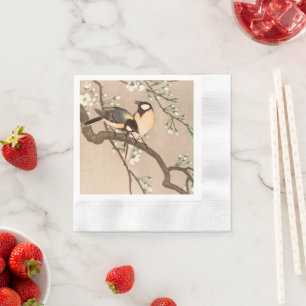 Serviette En Papier Japonais Asiatique Koson Bird Chickadee Songbird