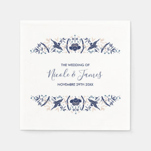 Serviette En Papier Japonais   Ibis à crête Lotus Mariage personnalisé