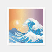 Serviette En Papier Japonais Wave Art Sunset Ocean (Devant)