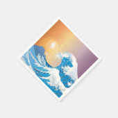 Serviette En Papier Japonais Wave Art Sunset Ocean (Coin)