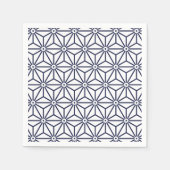 Serviette En Papier Japonais Yukata Jinbei Asanoha bleu marine (Devant)