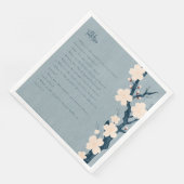 Serviette En Papier japonaise fleurs table trivia mariage (Coin)