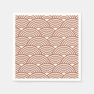 Serviette En Papier Japonaise Seigaiha Vave Rust Terracotta