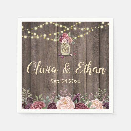 Serviette En Papier Jar Mason Floral (Devant)