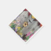 Serviette En Papier Jardin aux fleurs Birdhouse (Coin)