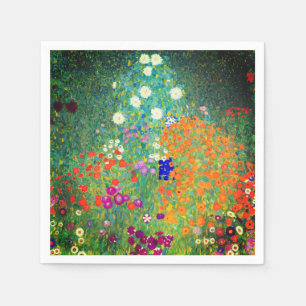 Serviette En Papier Jardin aux fleurs Gustav Klimt