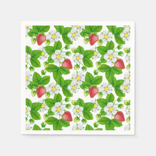 Serviette En Papier Jardin aux fraises (Devant)