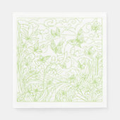 Serviette En Papier Jardin aux papillons vert (Devant)