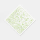 Serviette En Papier Jardin aux papillons vert (Coin)