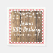 Serviette En Papier Jardin barbecue fête d'anniversaire En vichy Wood  (Devant)