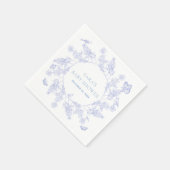 Serviette En Papier Jardin blanc bleu Chinoiserie Baby shower (Coin)