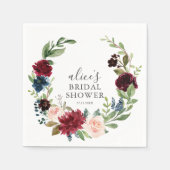 Serviette En Papier Jardin bleu Bourgogne Fête des mariées (Devant)