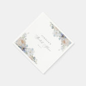Serviette En Papier Jardin bleu poussiéreux Fête des mariées fleurie (Coin)