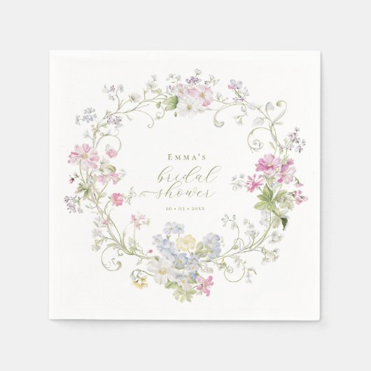 Serviette En Papier Jardin Boho Fête de mariage champêtre (Devant)