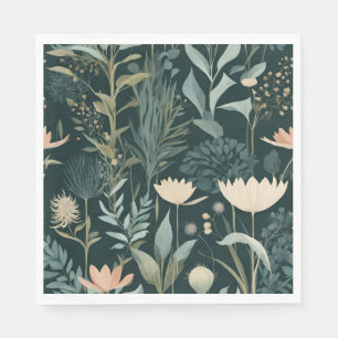 Serviette En Papier Jardin Botanique de Minuit Motif Floral Moody