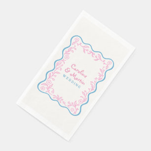 Serviette En Papier Jardin botanique fleuri écriture mariage