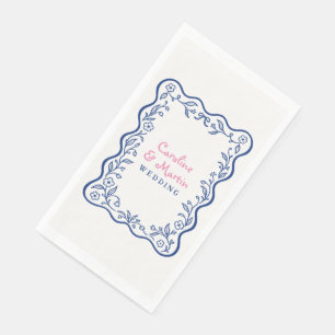 Serviette En Papier Jardin botanique fleuri écriture mariage 