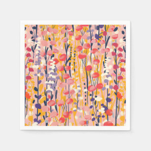 Serviette En Papier Jardin botanique floral de fleurs sauvages moderne