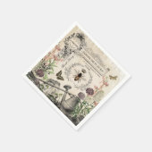 Serviette En Papier Jardin d'abeilles Vintage moderne (Coin)