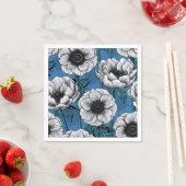 Serviette En Papier Jardin d'anémone blanc (En situation)