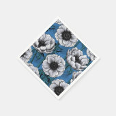Serviette En Papier Jardin d'anémone blanc (Coin)