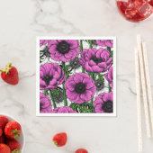 Serviette En Papier Jardin d'anémone rose (En situation)