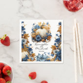 Serviette En Papier Jardin d'automne élégant Citrouille blanc (En situation)