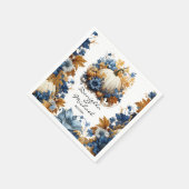 Serviette En Papier Jardin d'automne élégant Citrouille blanc (Coin)