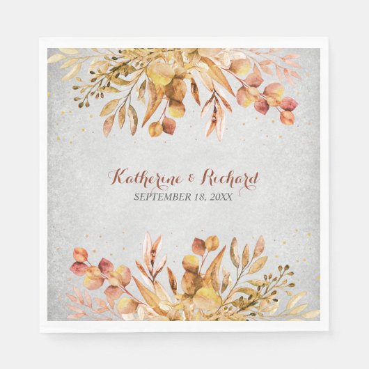 Serviette En Papier Jardin d'automne serviettes de mariage (Devant)