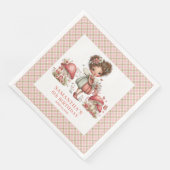 Serviette En Papier Jardin de Fée Élégant Fête d'Anniversaire Floral R (Coin)