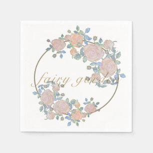 Serviette En Papier Jardin de fées élégant motif de fleurs roses ferss