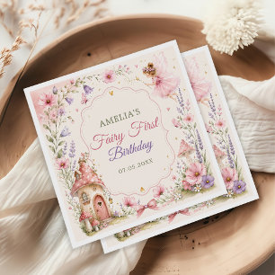 Serviette En Papier Jardin de Fées Fille Fleurie Fête d'anniversaire