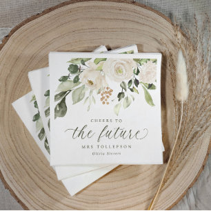 Serviette En Papier Jardin de Fête de Mariage Élégant Floral Vert Saug