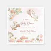 Serviette En Papier Jardin de fleurs d'oie soie Baby shower de champig (Devant)