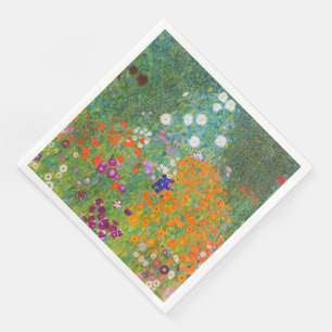 Serviette En Papier Jardin de fleurs par Gustav Klimt