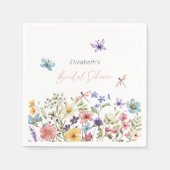 Serviette En Papier Jardin de Fleurs Sauvages et de Papillons pour une (Devant)
