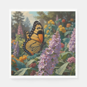 Serviette En Papier Jardin de fleurs sauvages pastel élégant avec papi