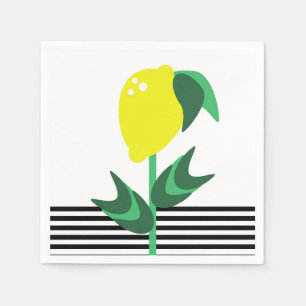 Serviette En Papier Jardin de fruits de citron rayures de plante