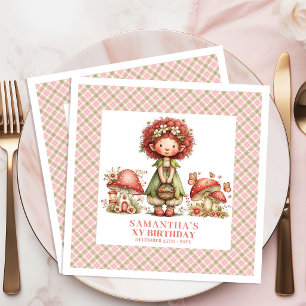Serviette En Papier Jardin de magie de fée Fleurs roses Fête d'anniver