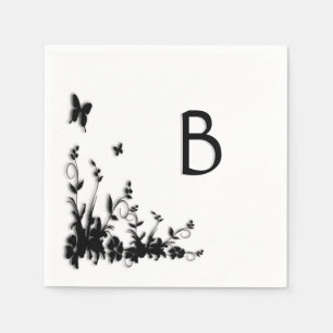 Serviette En Papier Jardin de papillons initial