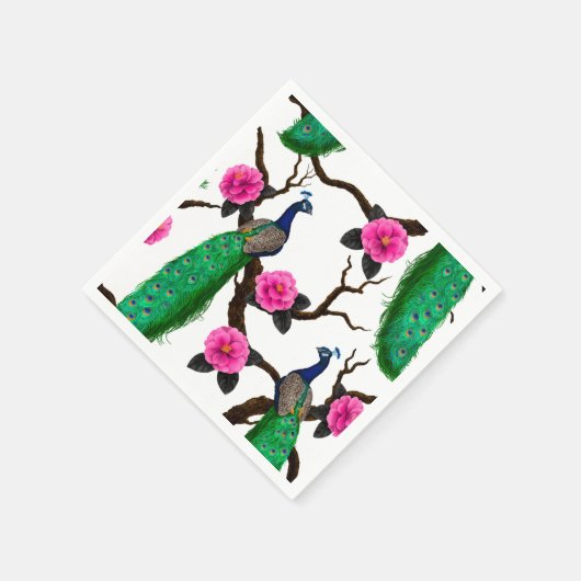 Serviette En Papier Jardin de Peacock (Coin)