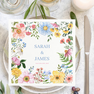 Serviette En Papier Jardin de printemps romantique aquarelle Mariage f