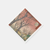 Serviette En Papier Jardin de prune fleuri d'arbre japonais (Coin)