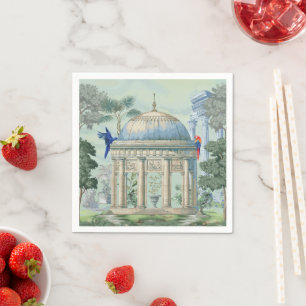 Serviette En Papier Jardin de temple grec ancien Macaw Bird Pixie Vert