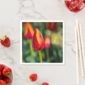 Serviette En Papier Jardin de Tulipes texturé (En situation)