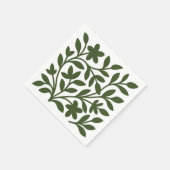 Serviette En Papier Jardin de vrilles feuilles florales vertes (Coin)