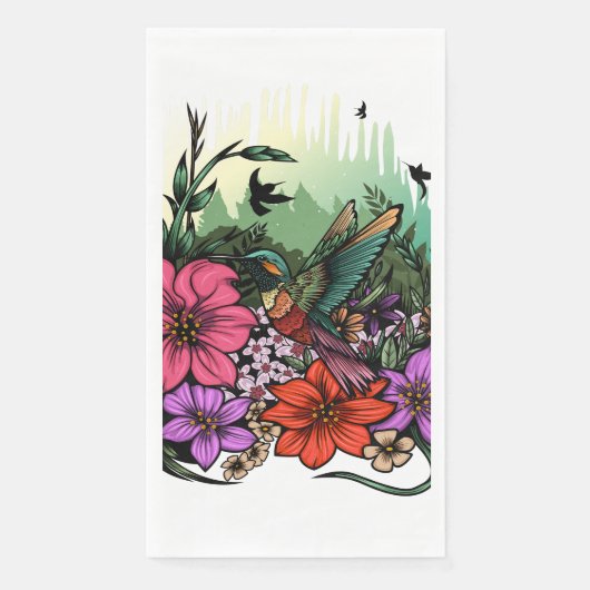 Serviette En Papier Jardin des colibris (Devant)