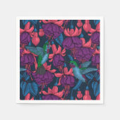 Serviette En Papier Jardin des colibris en violet et bleu (Devant)
